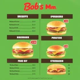 Cardápio Bob’s 2025