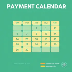 calendário de pagamentos